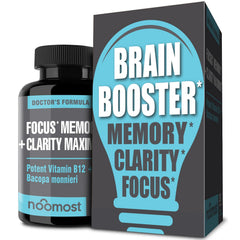 NooMost brain supplement bottle for focused thinking.