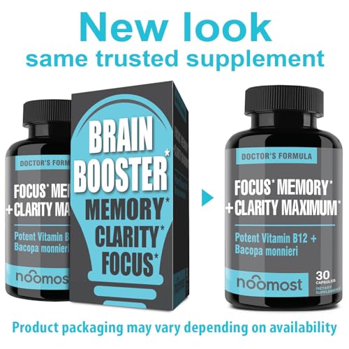 NooMost brain booster label closeup highlighting key focus ingredients.