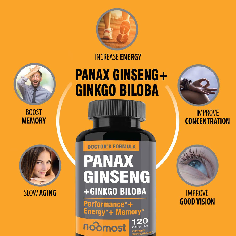 NooMost ginseng root extract powder packet highlights natural energy