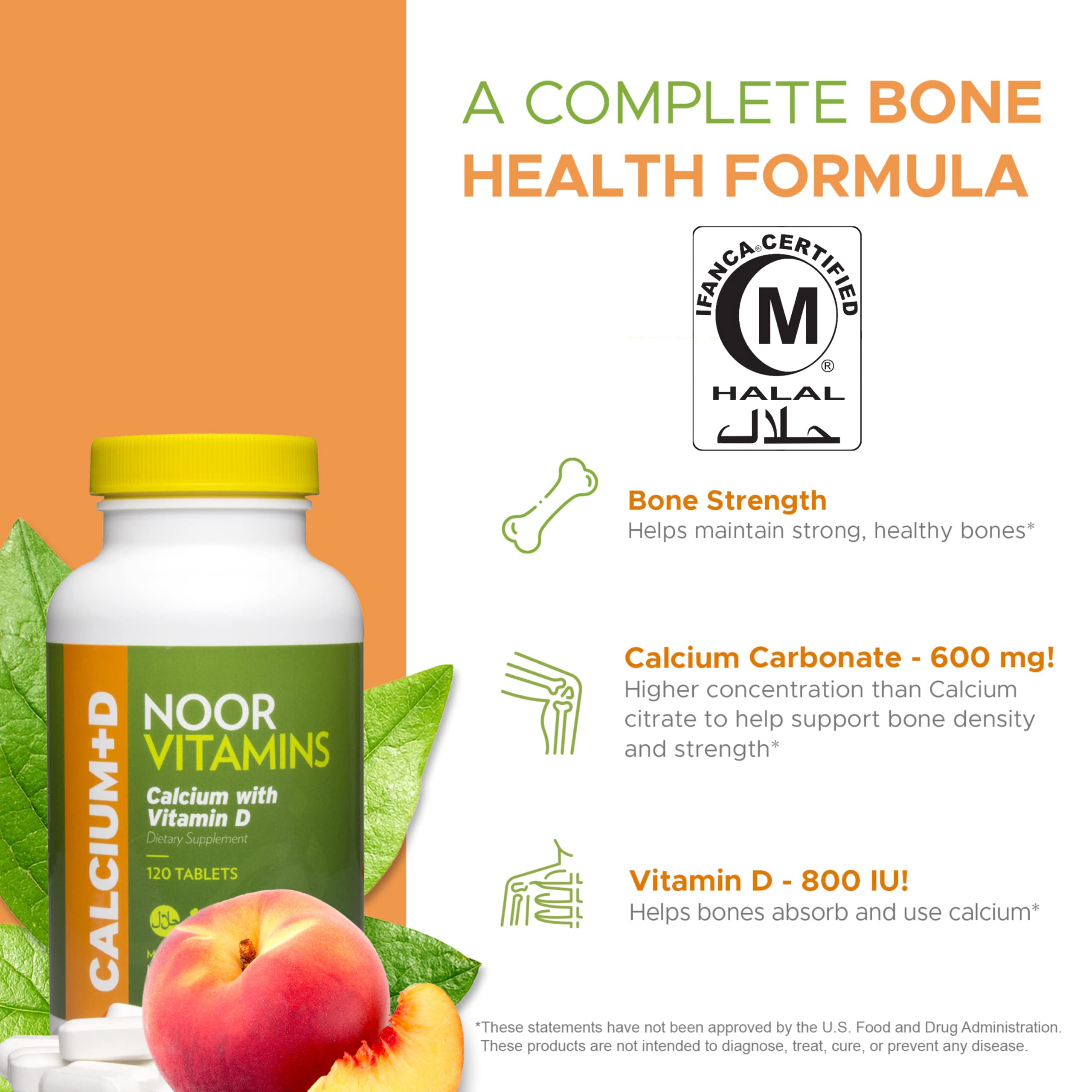 Close-up of Noor Vitamins bottle with dosage information