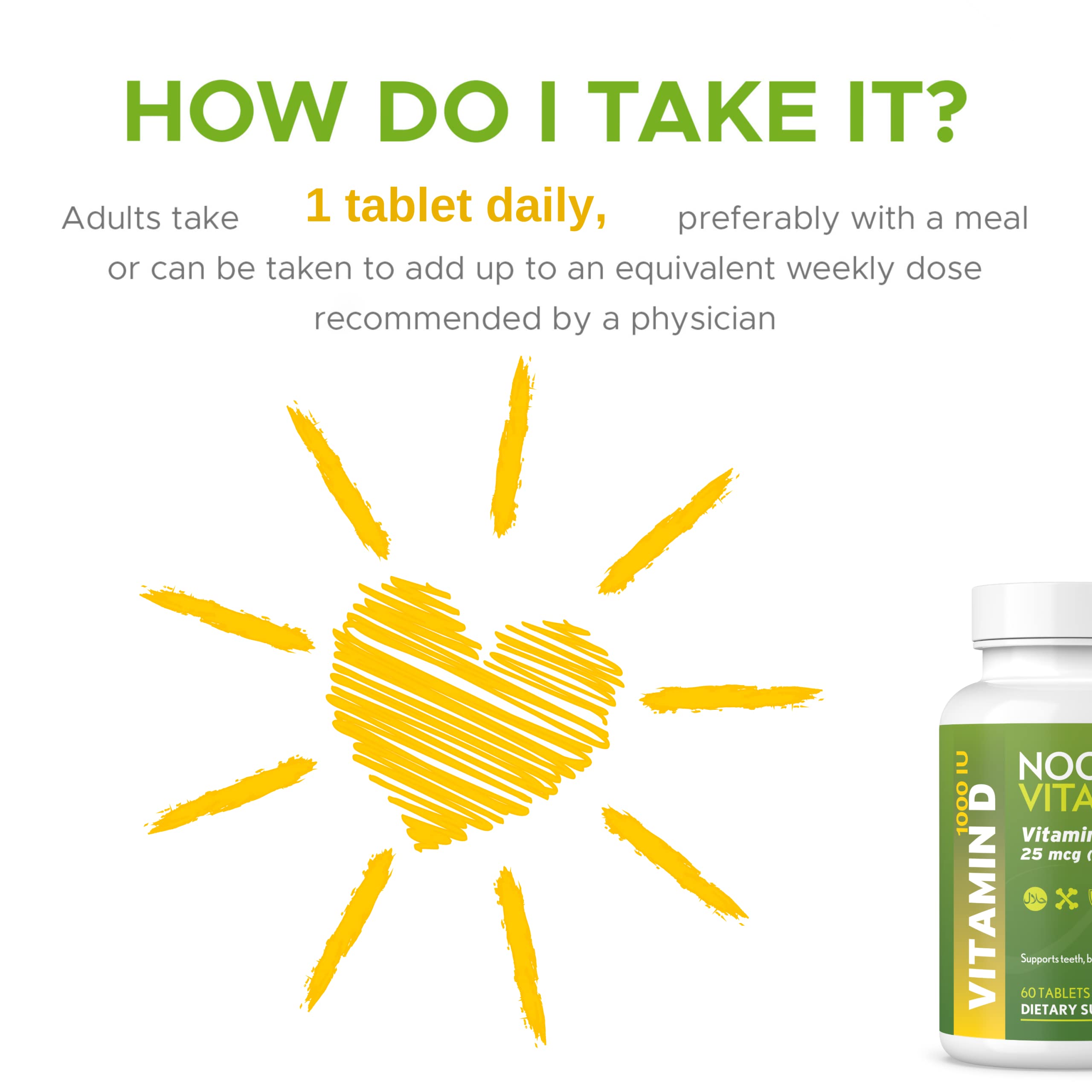 Noor Vitamins bottle-on-white-table showcases a clean, convenient daily supplement routine.