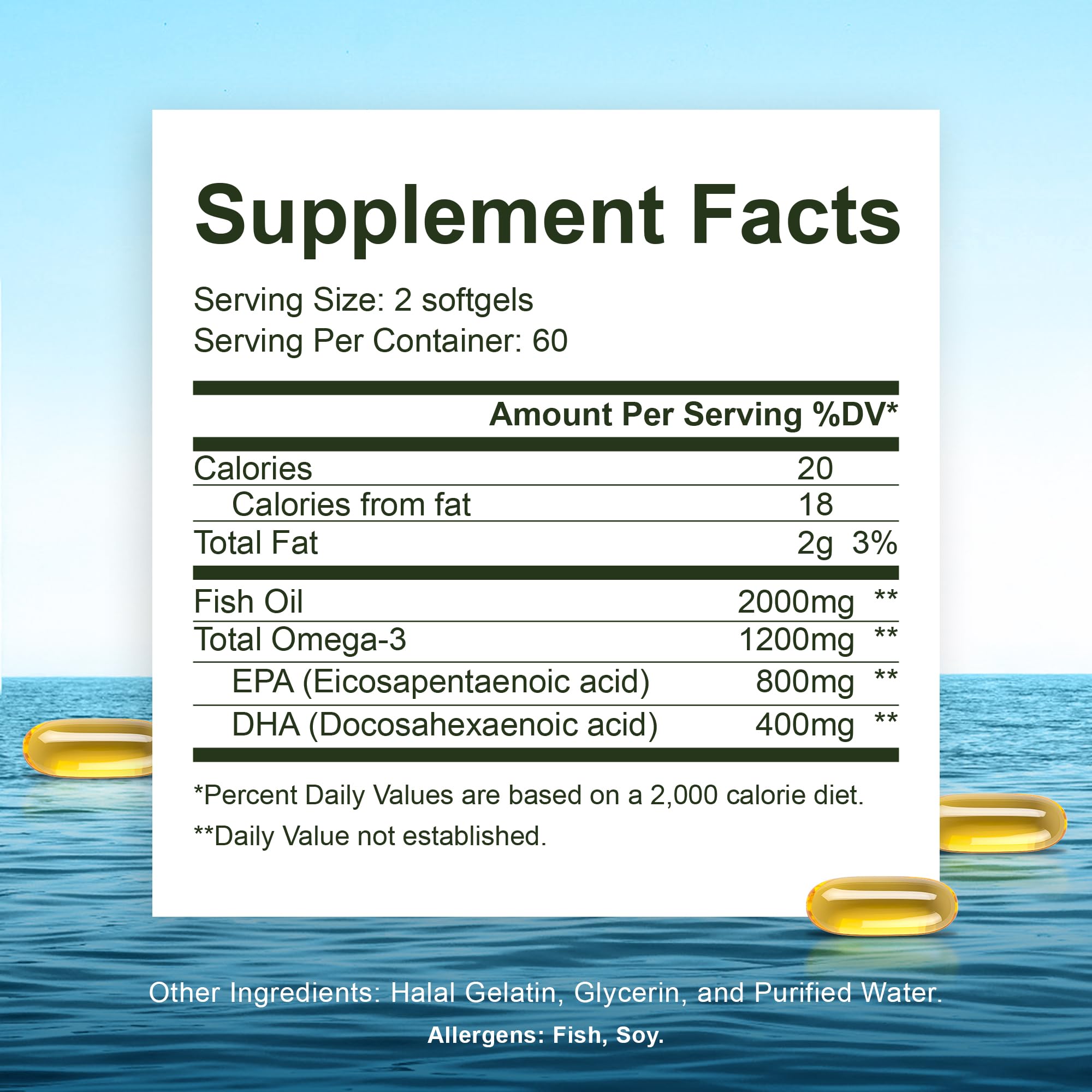 Noor Vitamins Ultra Omega-3 softgels close-up highlights potent EPA and DHA.
