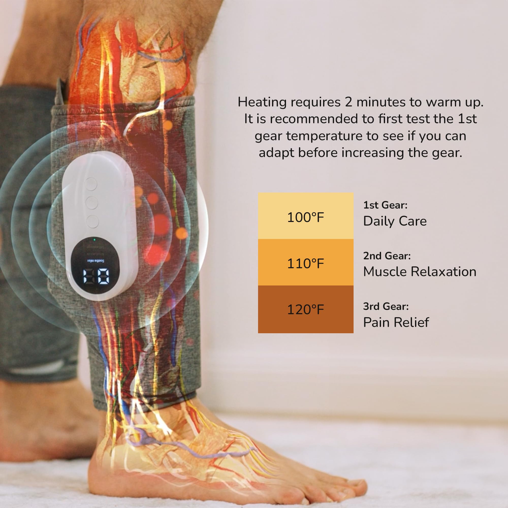 Nooro 3-in-1 Leg Massager leg-foot-ankle wellness supports full lower limb care