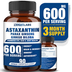 Nootrilabs Naturals Astaxanthin bottle highlighting eye health support