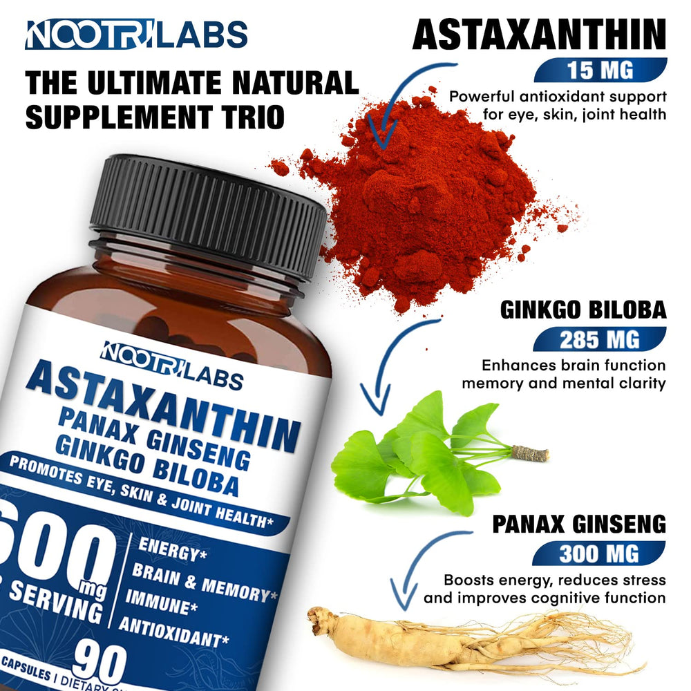 Closeup of Nootrilabs Naturals Astaxanthin capsules for easy daily dosing