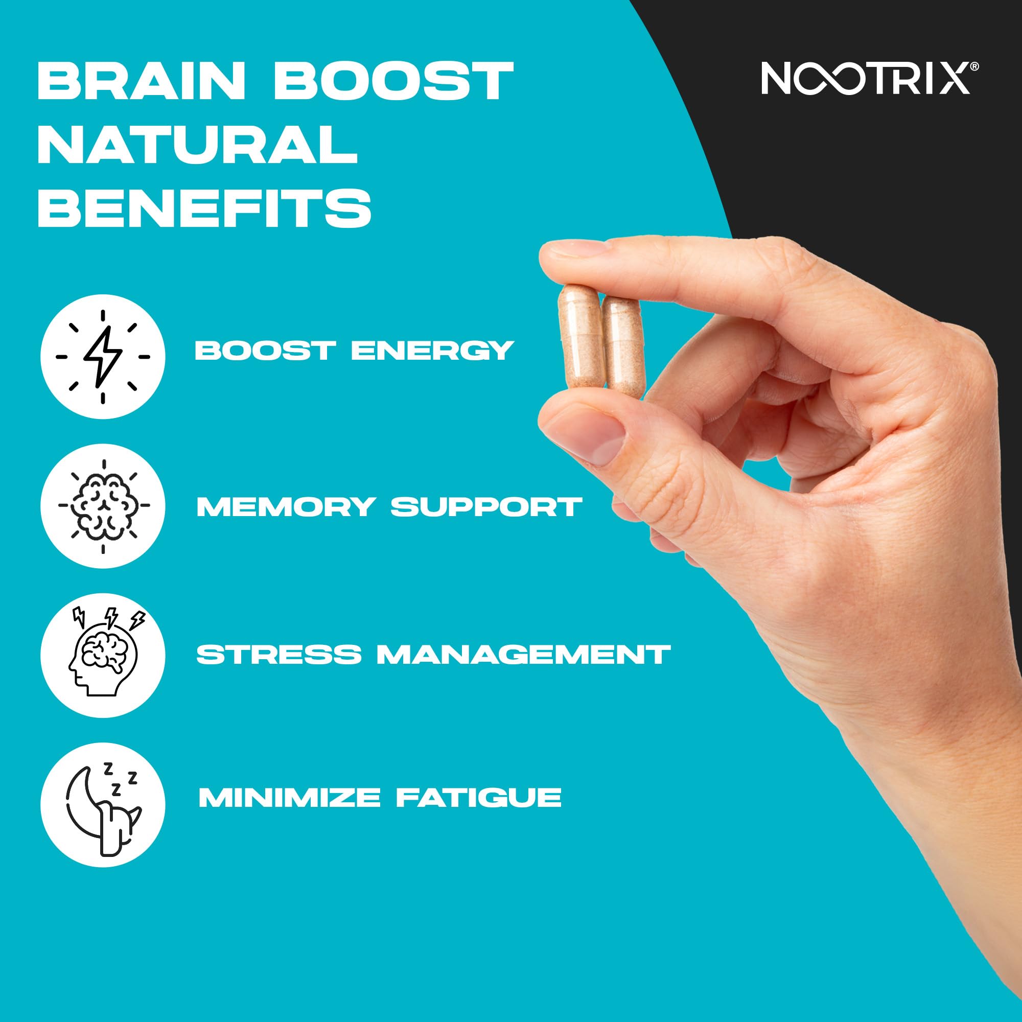 Nootrix Brain Boost ingredients label featuring ginkgo biloba and DMAE.