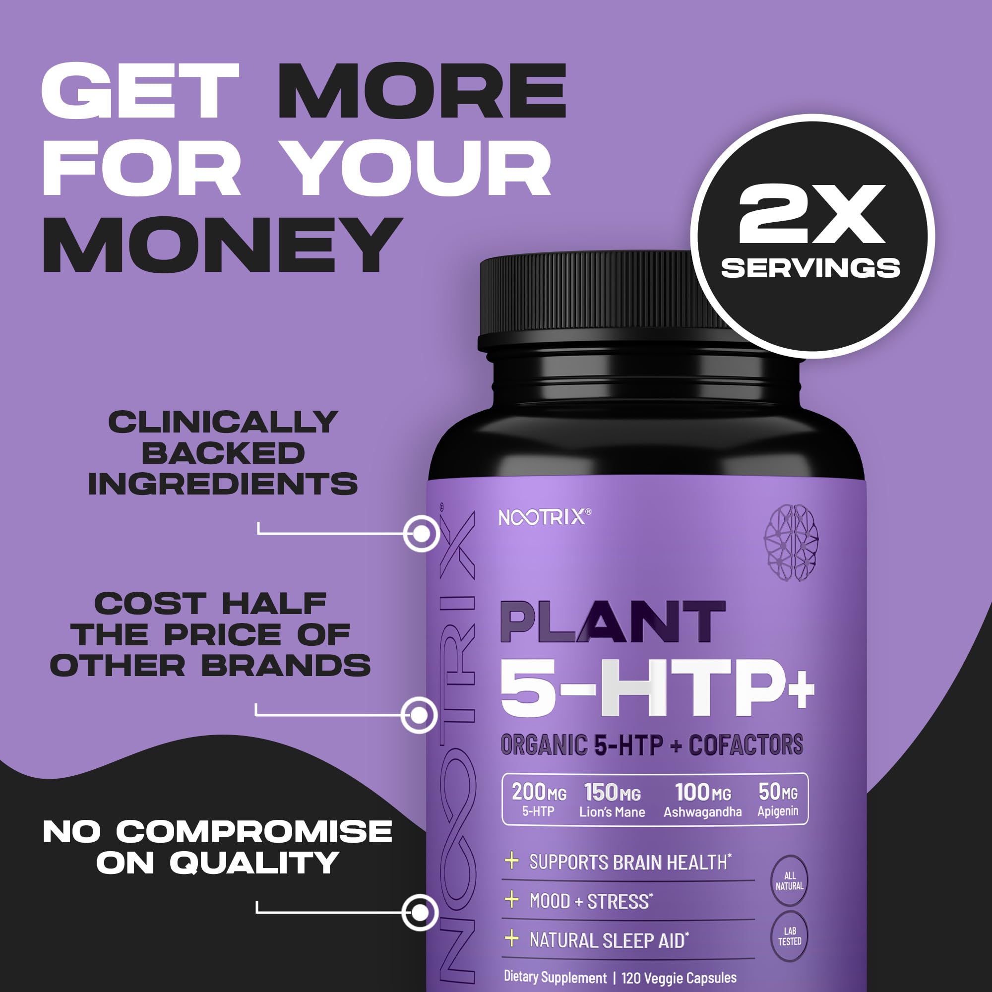 Nootrix Organic 5-HTP+ produced in a GMP-certified USA facility.