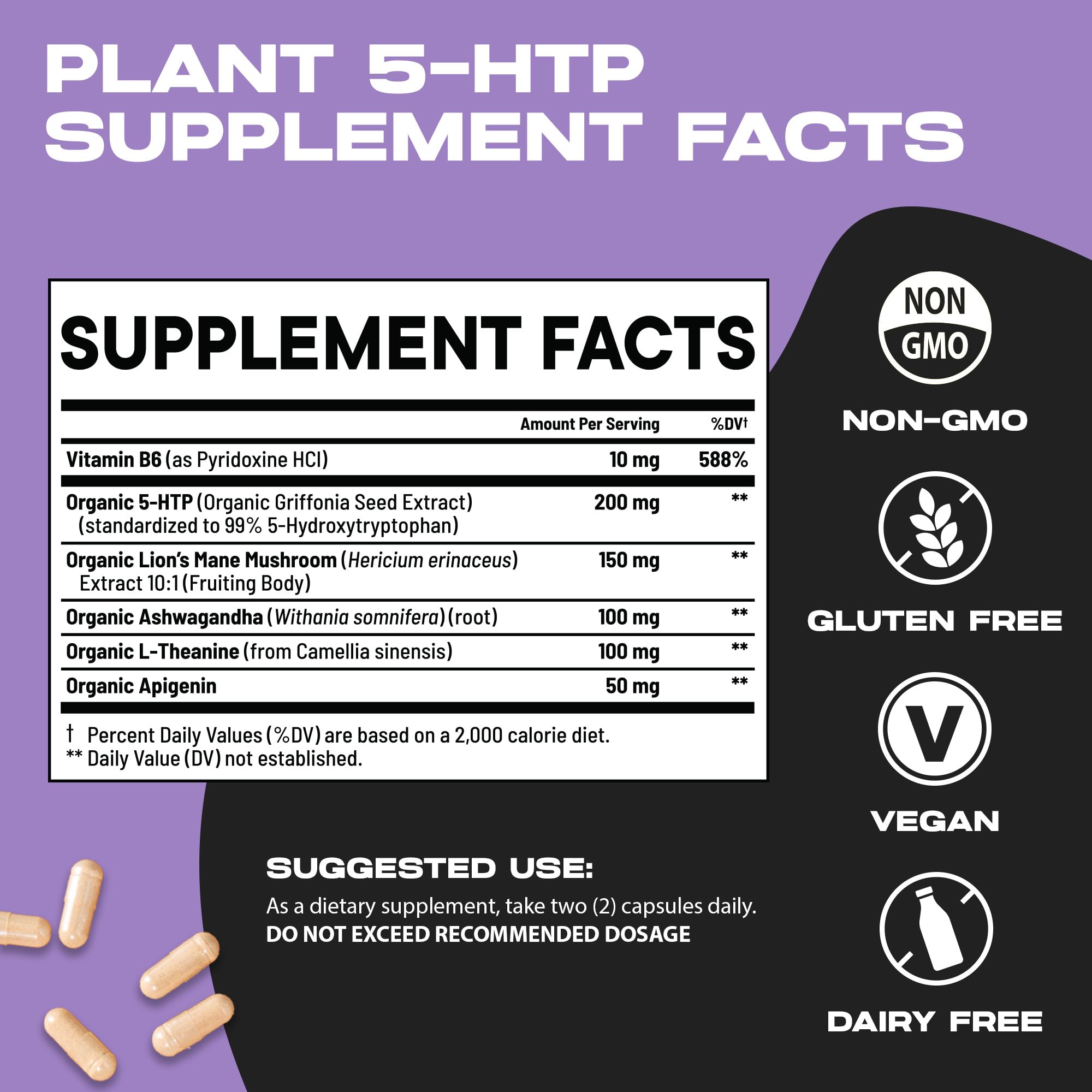 Nootrix Organic 5-HTP+ label detail shows ingredients and dosing for clean sleep support.
