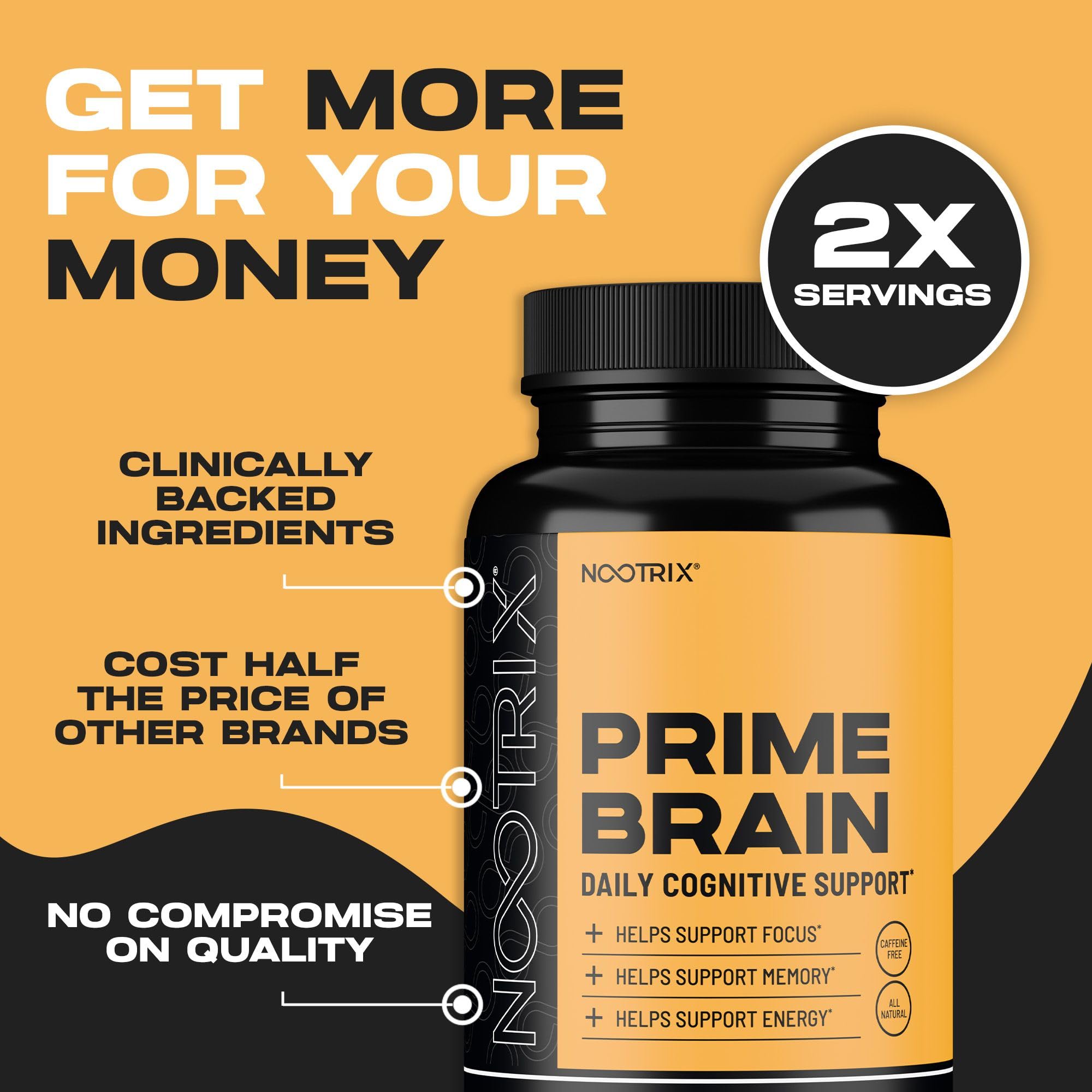 Nootrix Prime features Bacopa Monnieri for sustained cognitive support.
