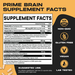 Nootrix Prime capsules closeup highlighting Lion’s Mane and Ginkgo for focus.
