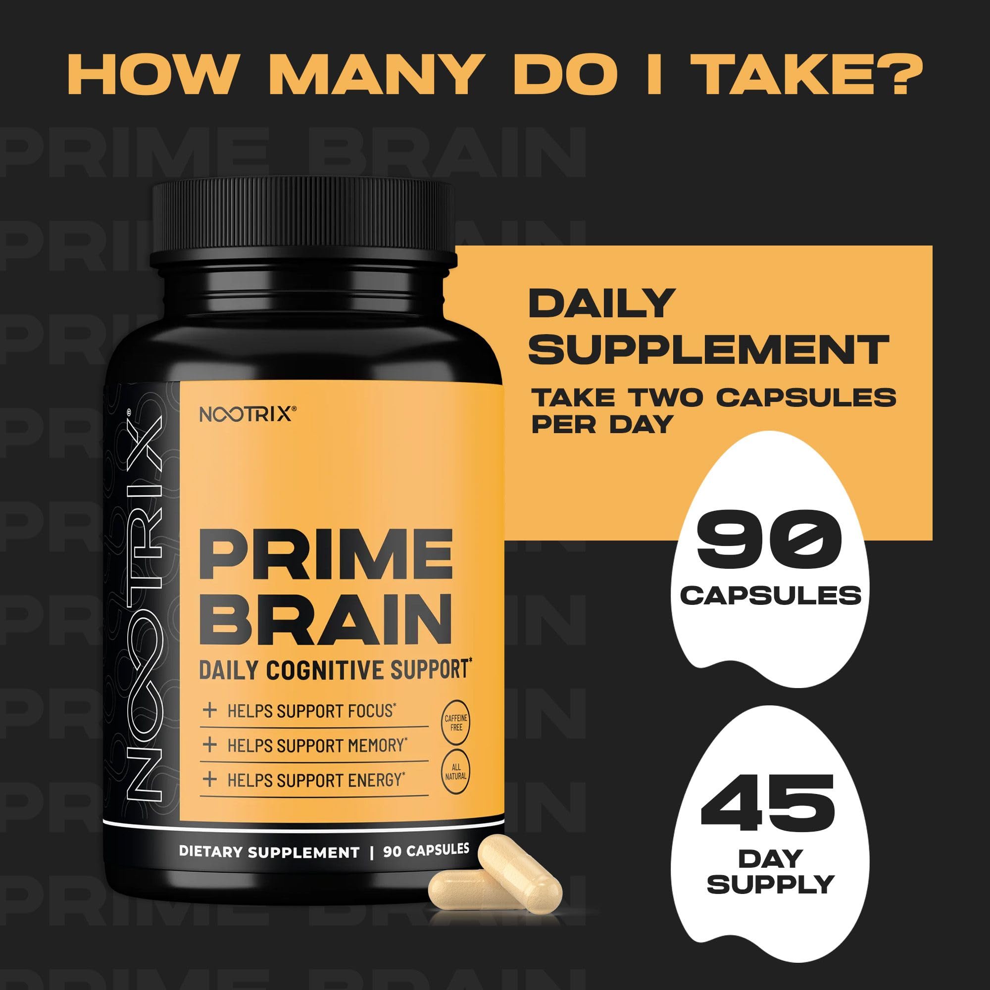 Nootrix Prime highlights L-Theanine as a calming focus aid.