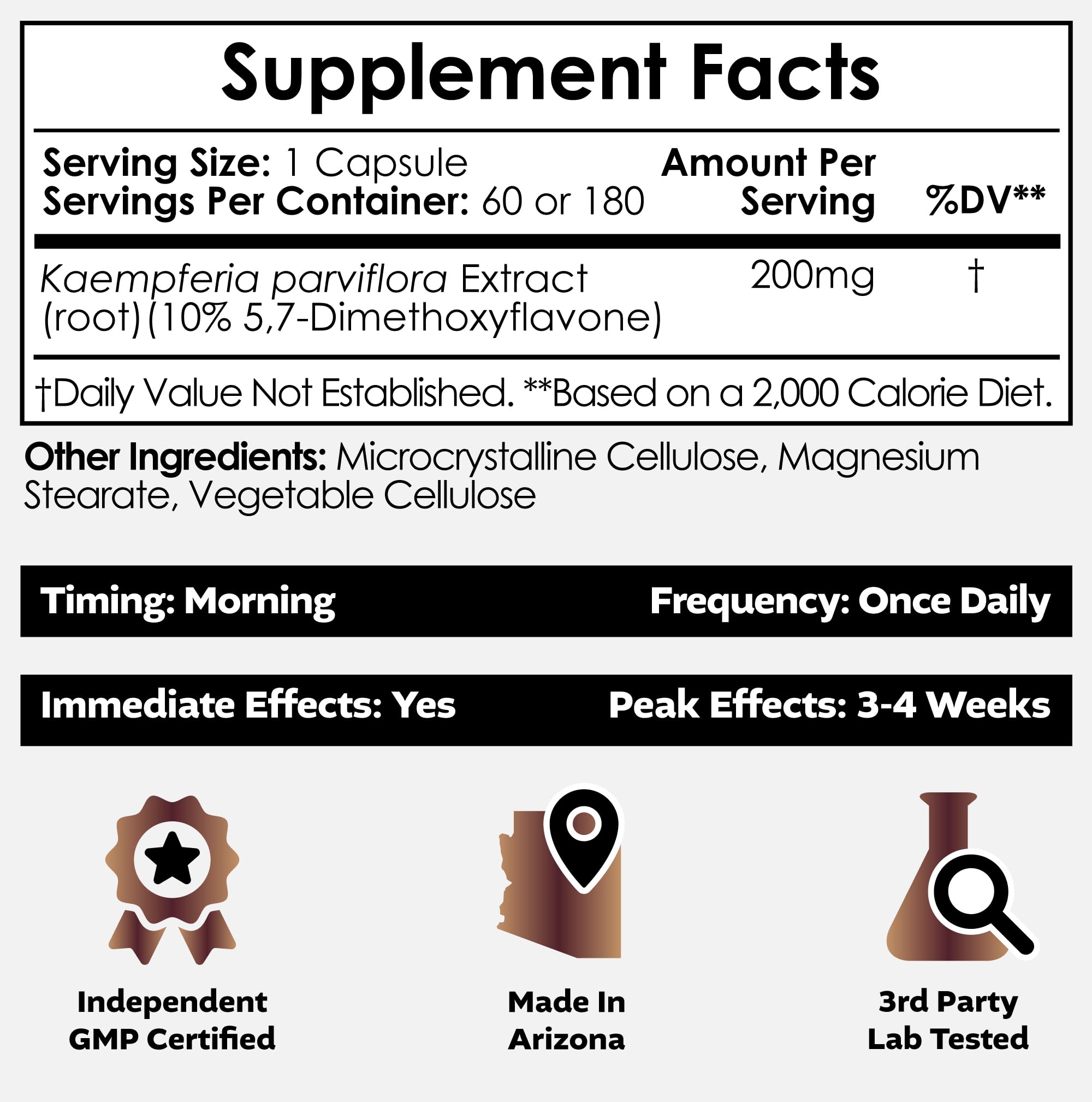 Nootropics Depot Black Ginger extract label—clear potency indicator for consistent dosing.