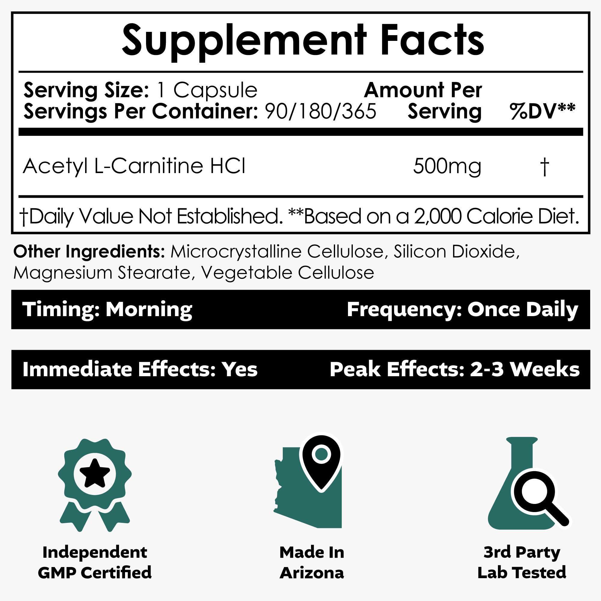 Nootropics Depot Acetyl L-Carnitine 500mg jar closeup shows vegan formula