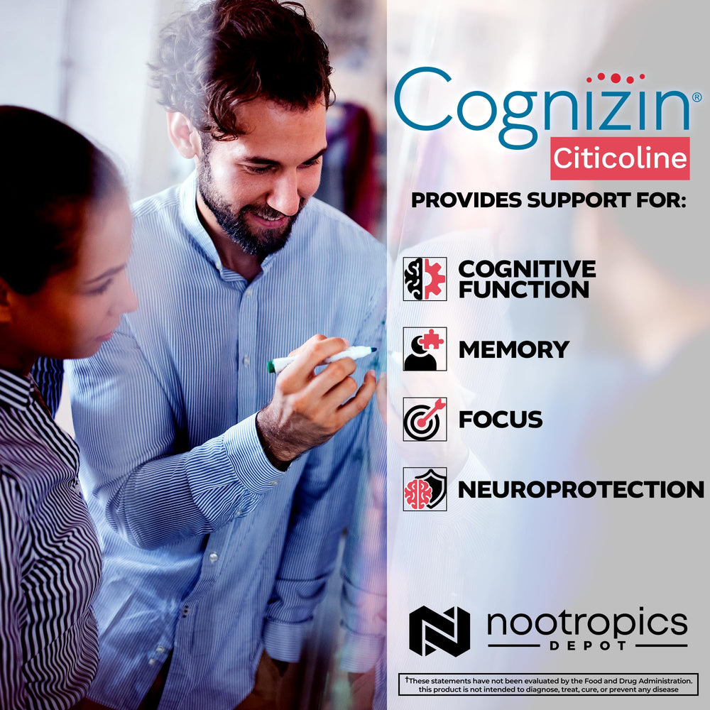 Cognizin Citicoline capsules being dispensed from bottle for daily use