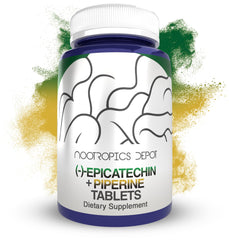 Nootropics Depot Epicatechin tablets bottle front for on-the-go performance support.