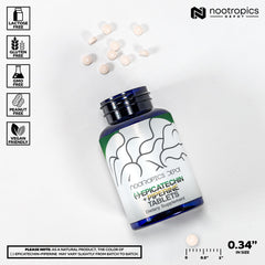 Nootropics Depot Epicatechin tablets close-up showing piperine for absorption.