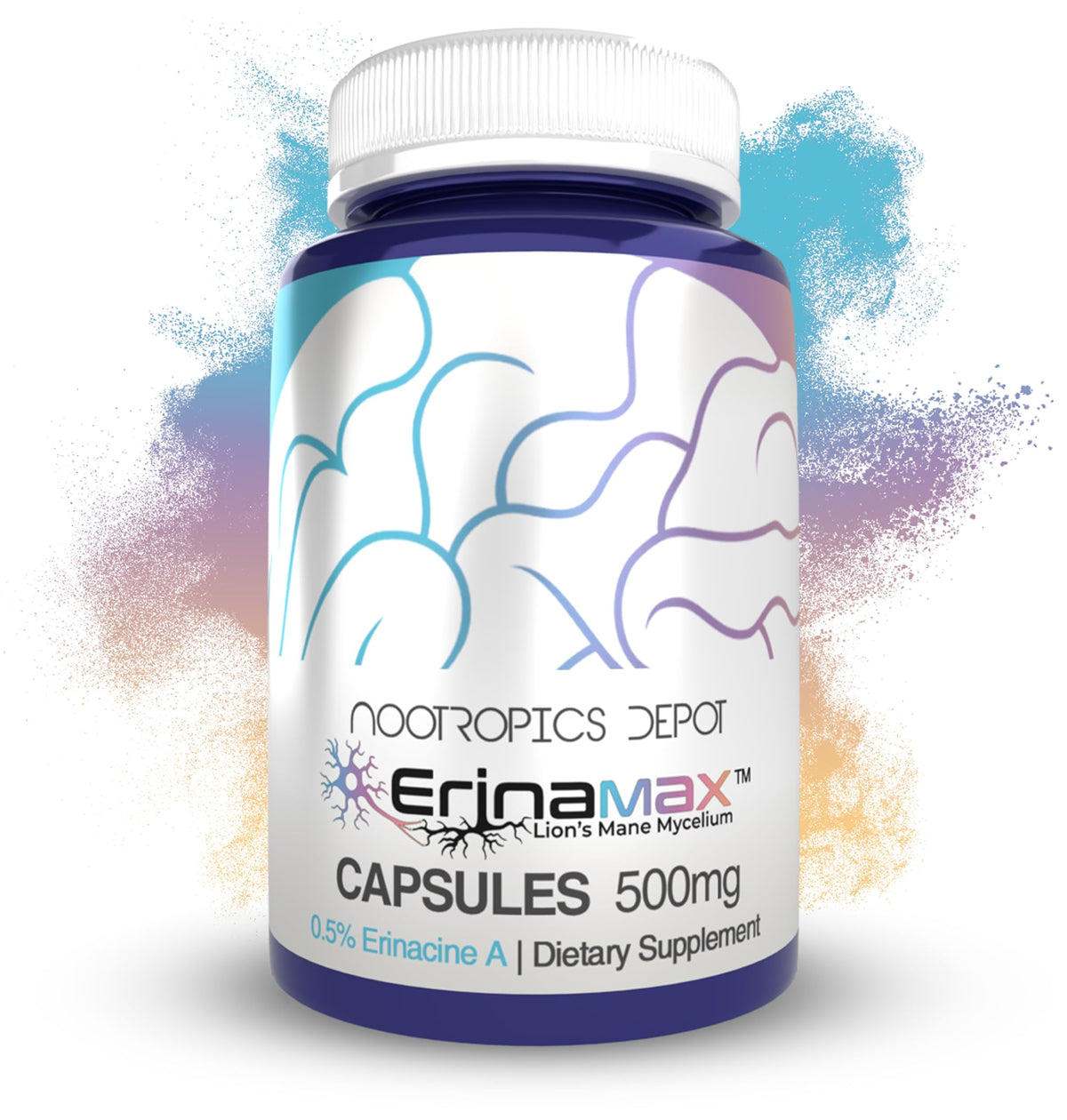 Nootropics Depot Erinamax liquid culture bottle for cognitive support