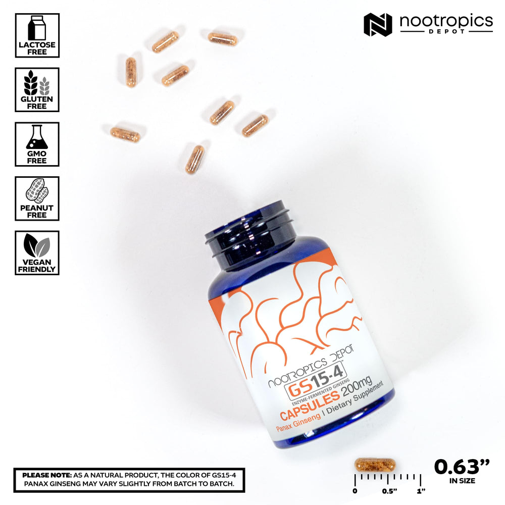 Panax ginseng capsules arranged for a daily routine and focus