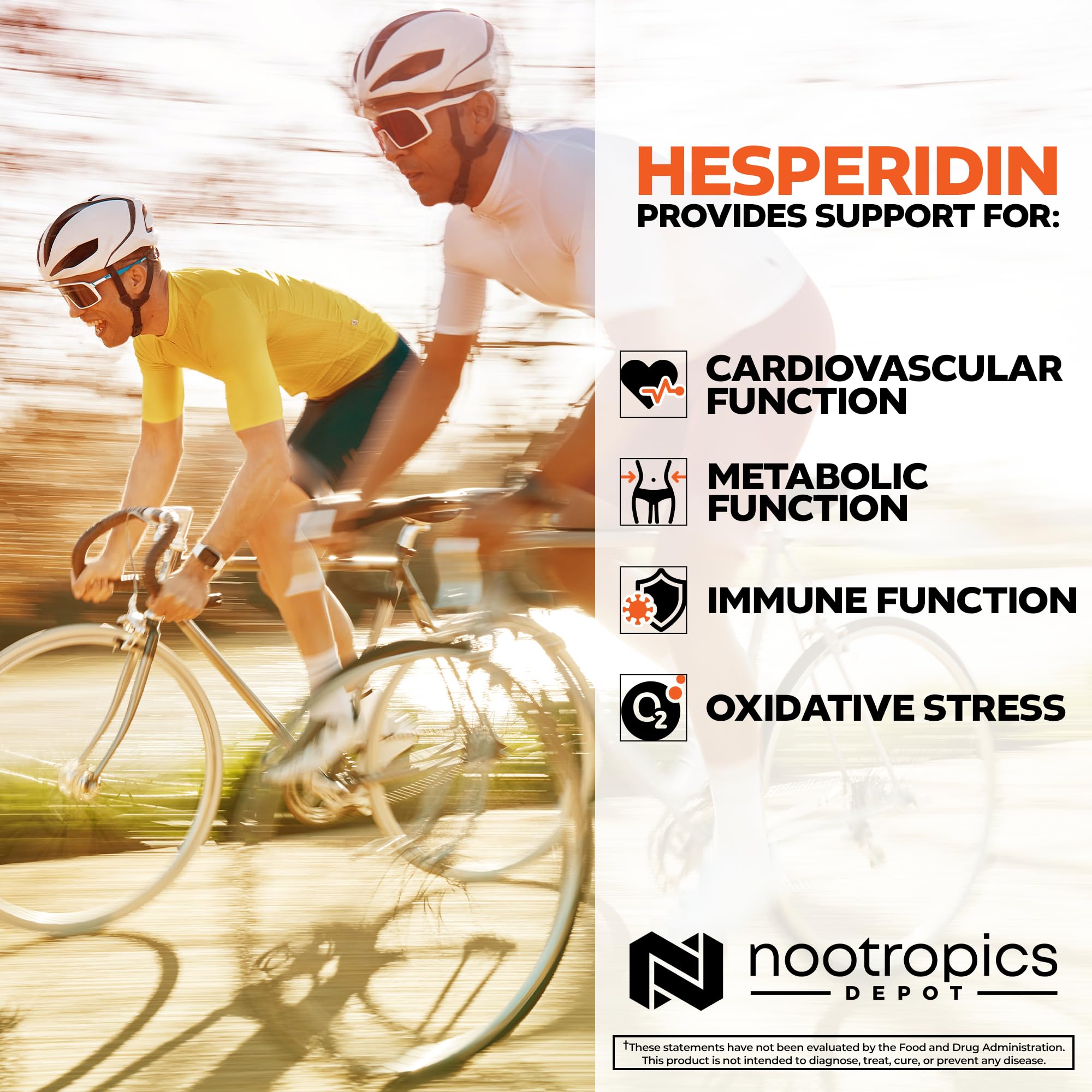 Nootropics Depot hesperidin capsules pouring bottle, easy daily supplementation.
