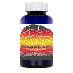 Nootropics Depot Horny Goat Weed bottle front, showcasing 200mg capsules for potential daily energy.