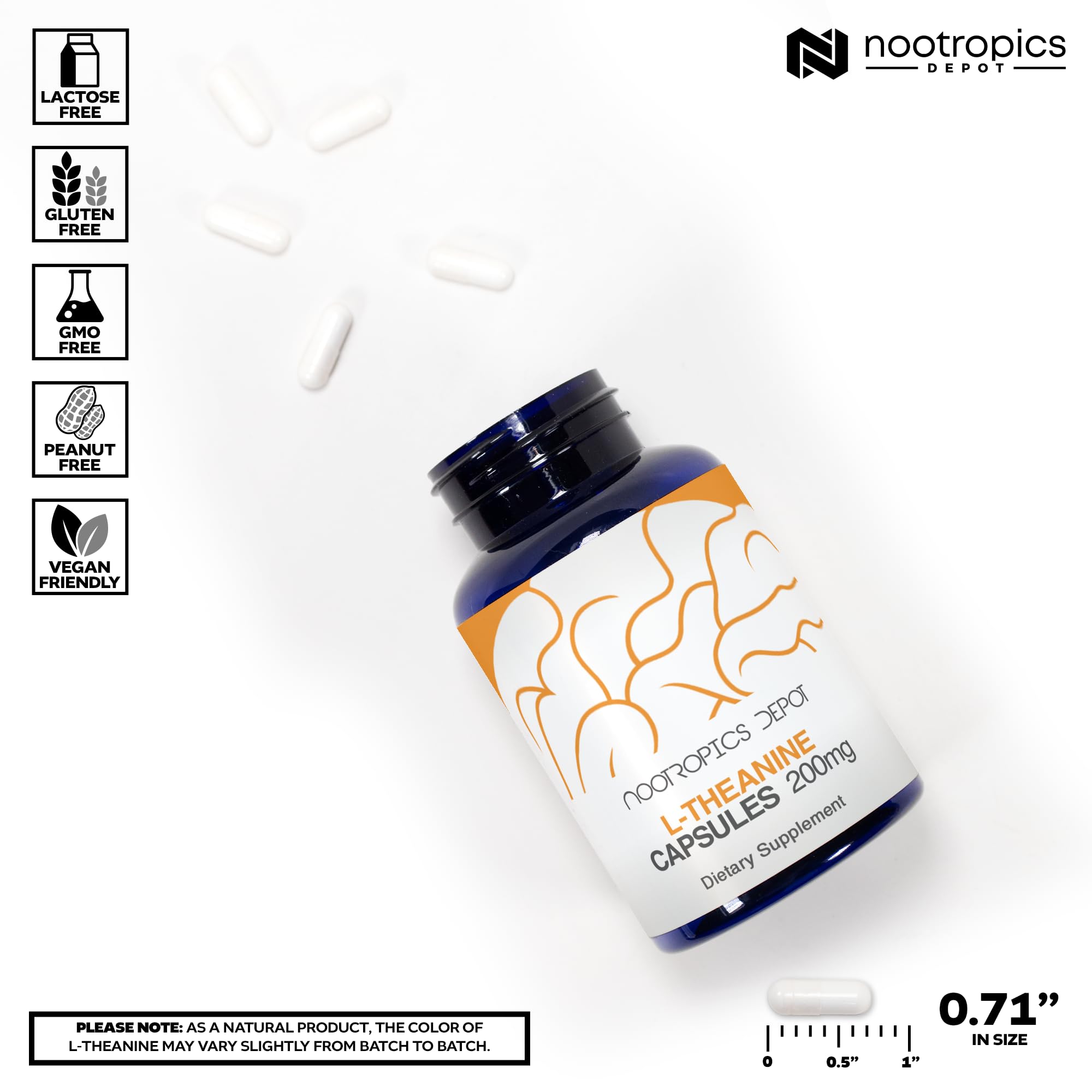 Nootropics Depot L-Theanine jar with tamper-evident band