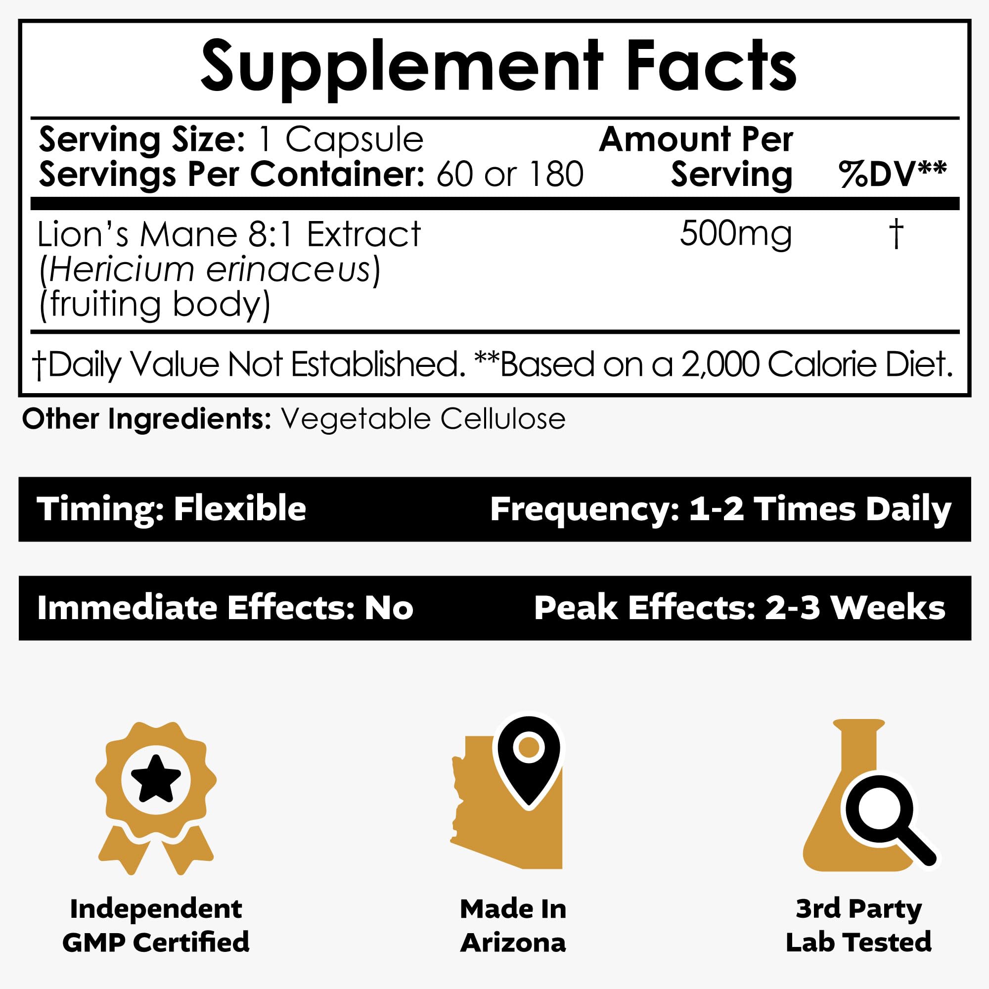 Nootropics Depot Lions Mane bottle front for daily mental performance.