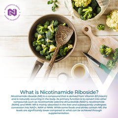 Nicotinamide Riboside capsules inside bottle showing NR formulation