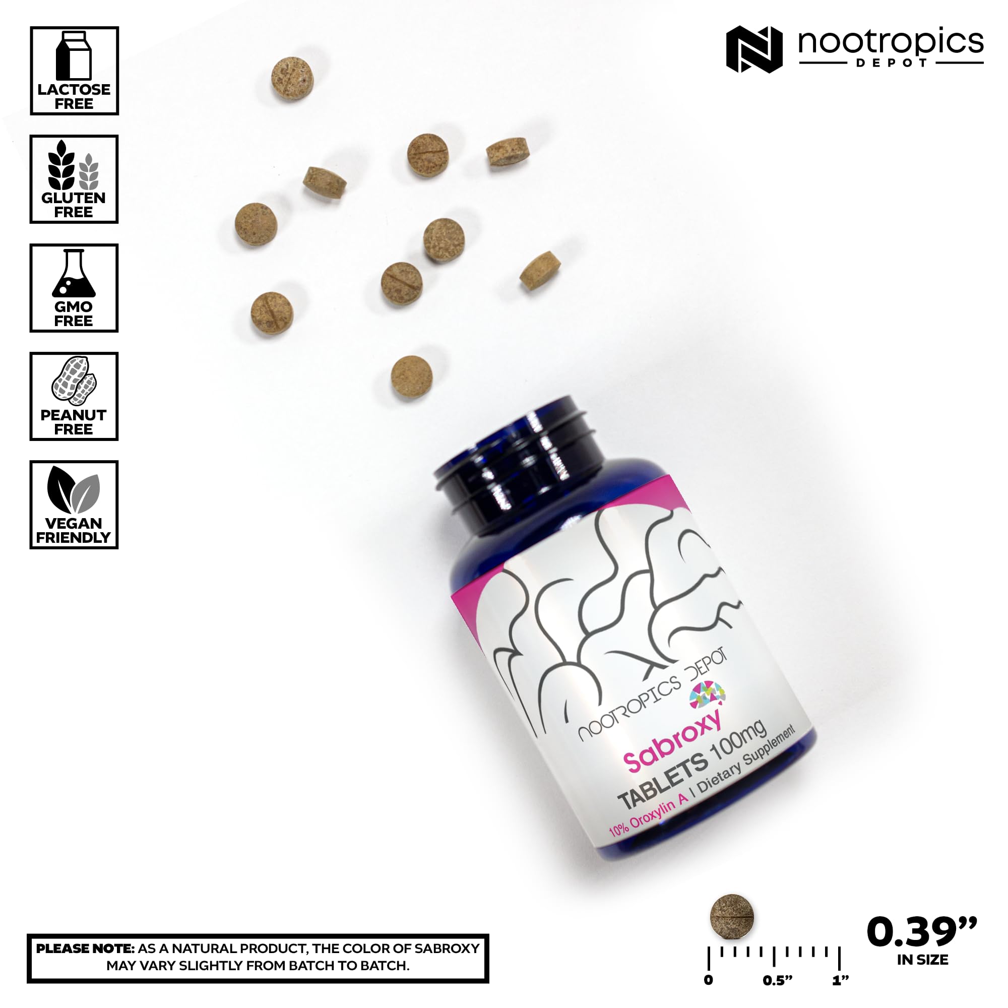 Sabroxy tablets closeup highlighting tablet texture and ingredients