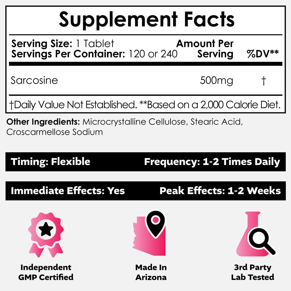Close-up of Nootropics Depot Sarcosine chewables showing convenient daily dosing for cognitive support.