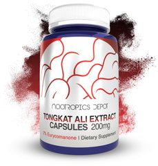 Nootropics Depot Tongkat Ali capsules bottle for daily stamina support