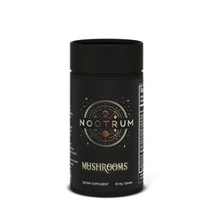 Nootrum Mushrooms bottle close-up showing standardized extracts for focus support