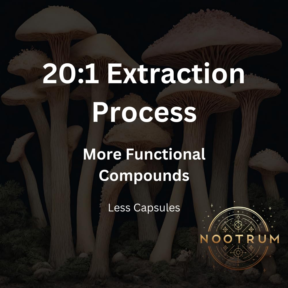 Nootrum Mushrooms label detail highlights safety and potency standards