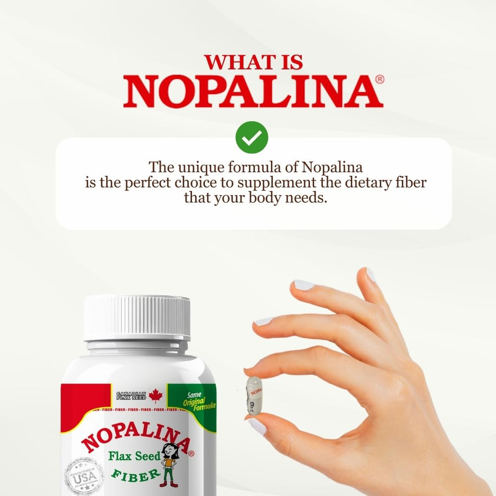 Nopalina psyllium husk visual emphasizing soluble fiber for smooth digestion.