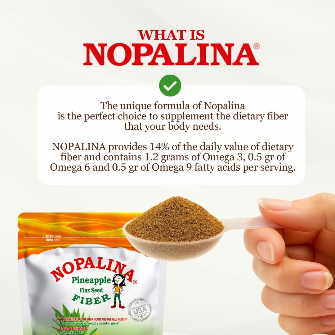 Nopalina psyllium husk adds soluble fiber to mix.
