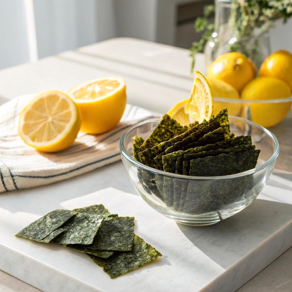 NORA Vegan Gluten-Free Seaweed Snack highlights plant-based, allergen-friendly crunch.