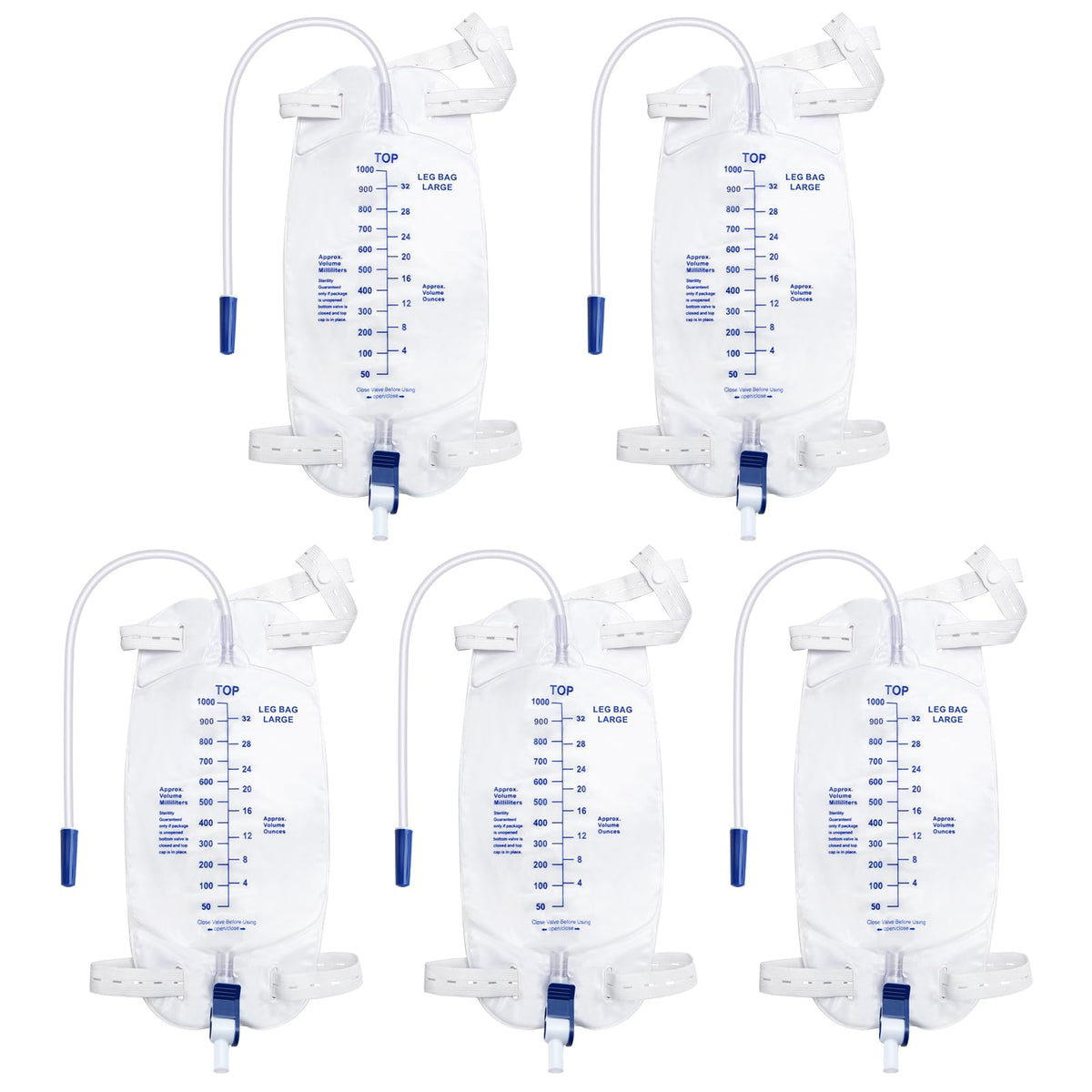 NorBeng catheter bag 5-pack for men legs with secure fit for daily activity