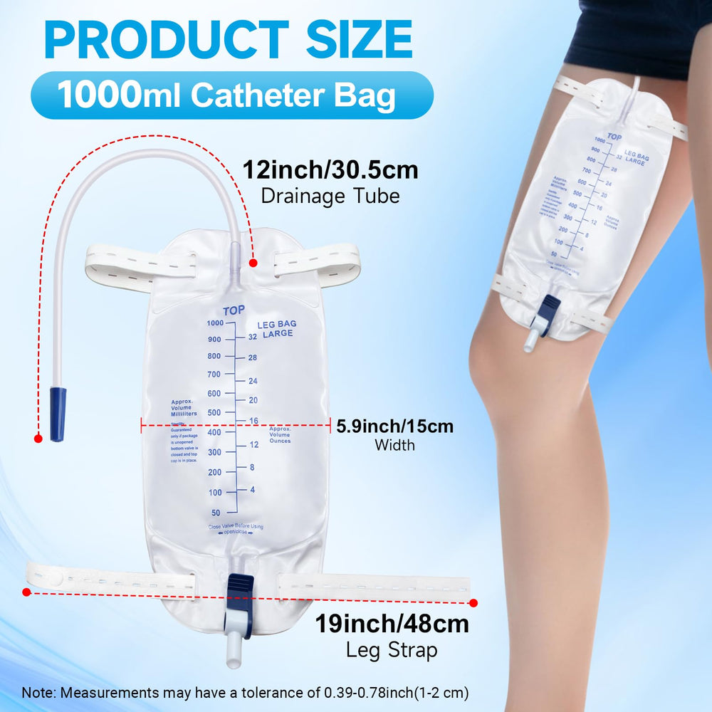 NorBeng Foley catheter bag 1000ml with strap design supports mobility