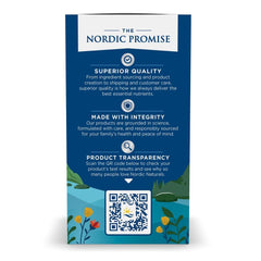 Close-up of Nordic Naturals Arctic Cod Liver Oil Lemon label for quality