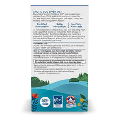 Nordic Naturals Arctic Cod Liver Oil Lemon label shows purity and award-winning quality