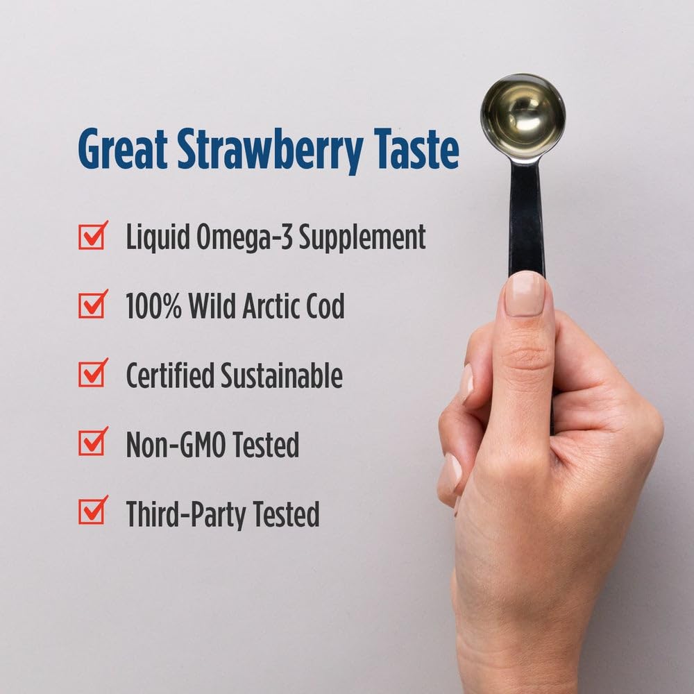 Nordic Naturals Arctic Cod Liver Oil nutrition-facts page shows serving size and omega content.