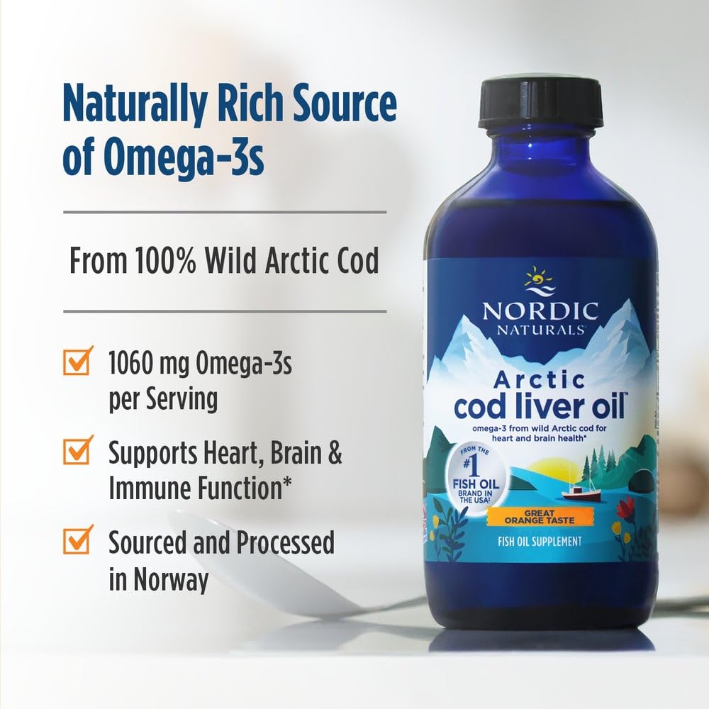 Nutrition panel and certifications on Nordic Naturals Arctic Cod Liver Oil