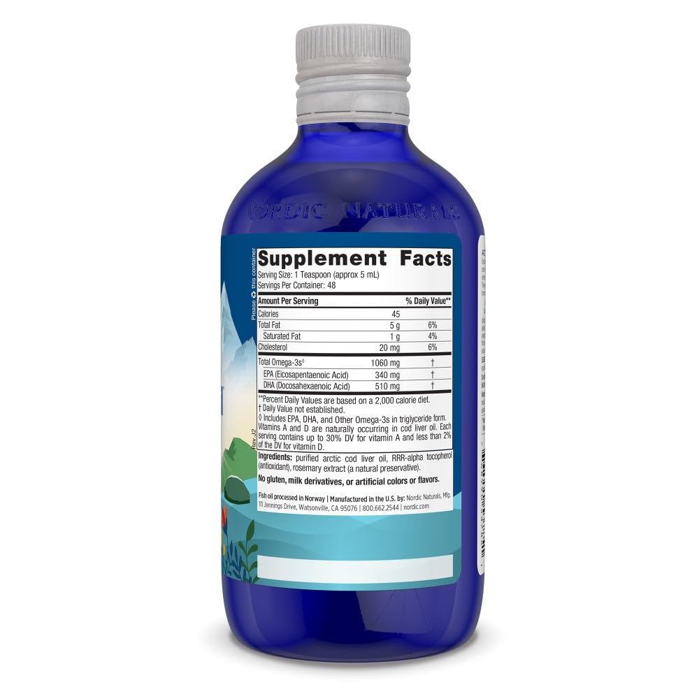 Serving spoon with Nordic Naturals Arctic Cod Liver Oil for simple daily intake.