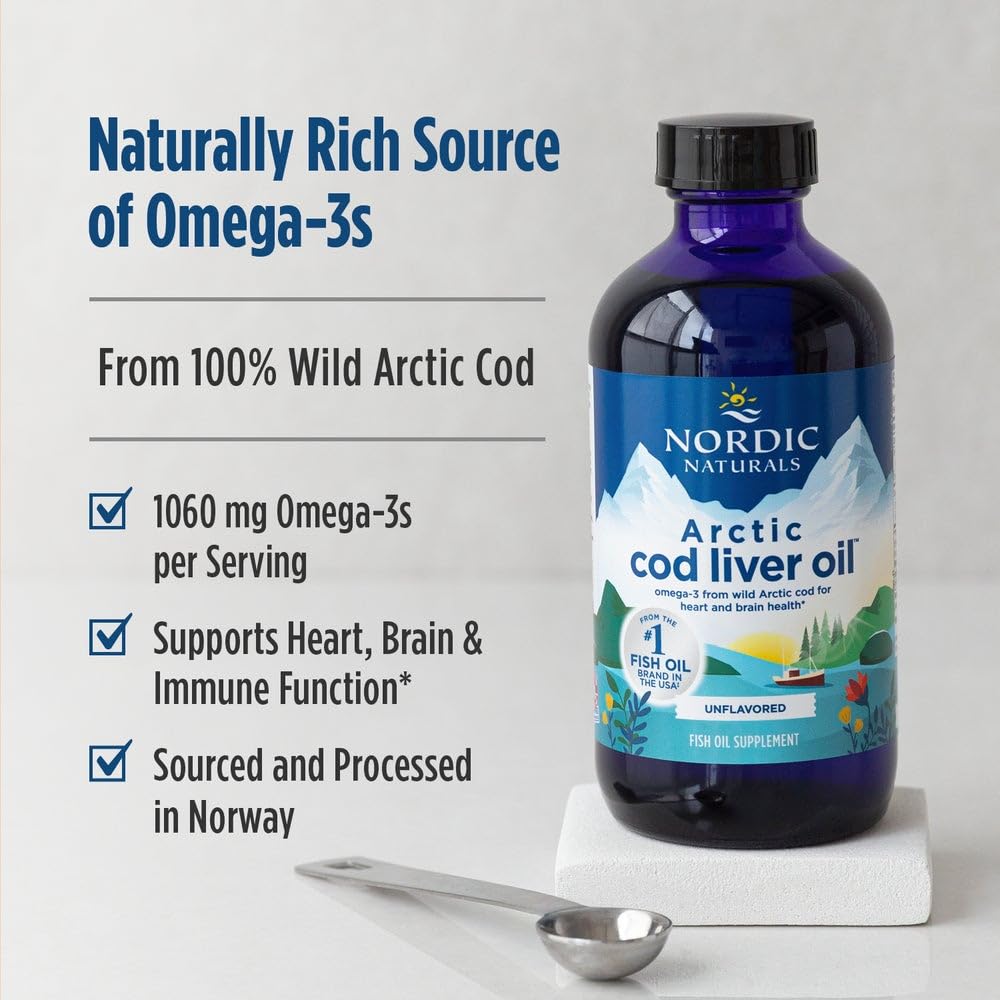 Sustainability details accompany Nordic Naturals Arctic Cod Liver Oil.