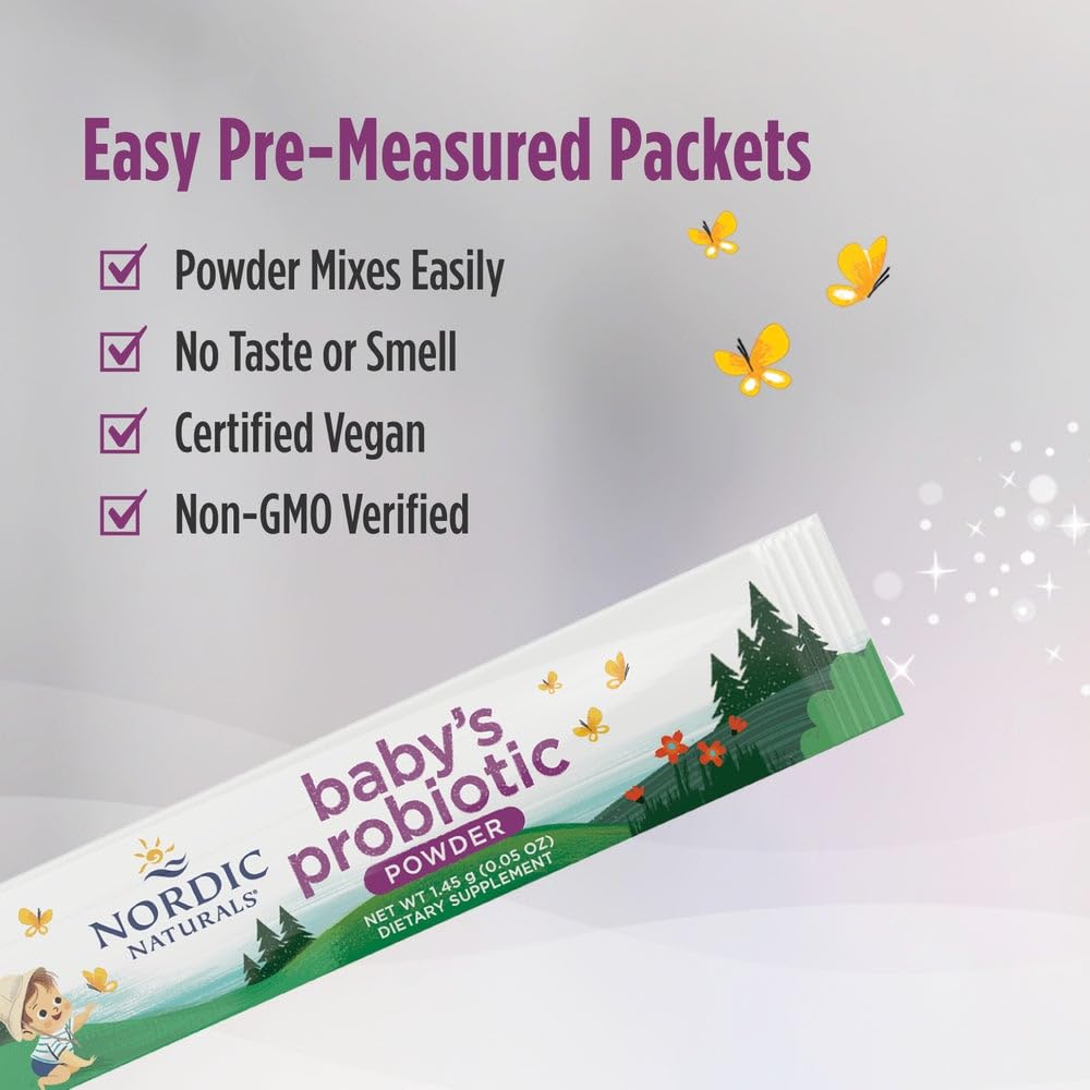 Packaged Nordic Naturals Nordic Flora Probiotic Powder bundle shows 30 packets.