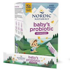 Nordic Naturals Baby’s Nordic Flora Probiotic Powder unflavored 30 packets supports gentle digestive balance.