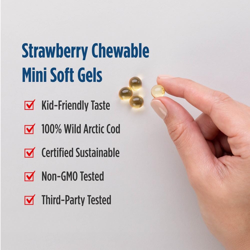 Non-GMO and gluten- and dairy-free Nordic Naturals Children’s DHA Strawberry panel