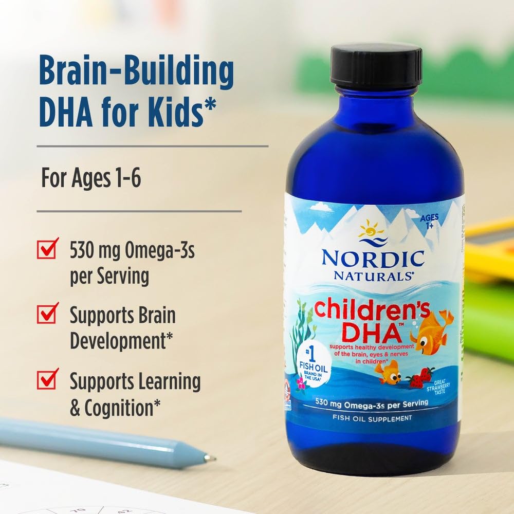 Nordic Naturals Children's DHA strawberry sustainability emphasis reflects ethical sourcing.