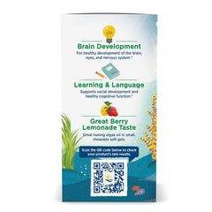 Nordic Naturals Children's DHA Vegetarian label closeup—gluten-free and non-GMO formulation.