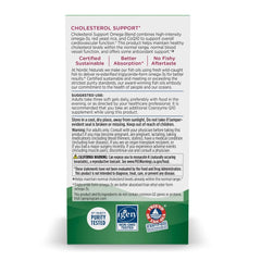 Nordic Naturals Cholesterol Support label highlighting non-GMO and gluten-free ingredients