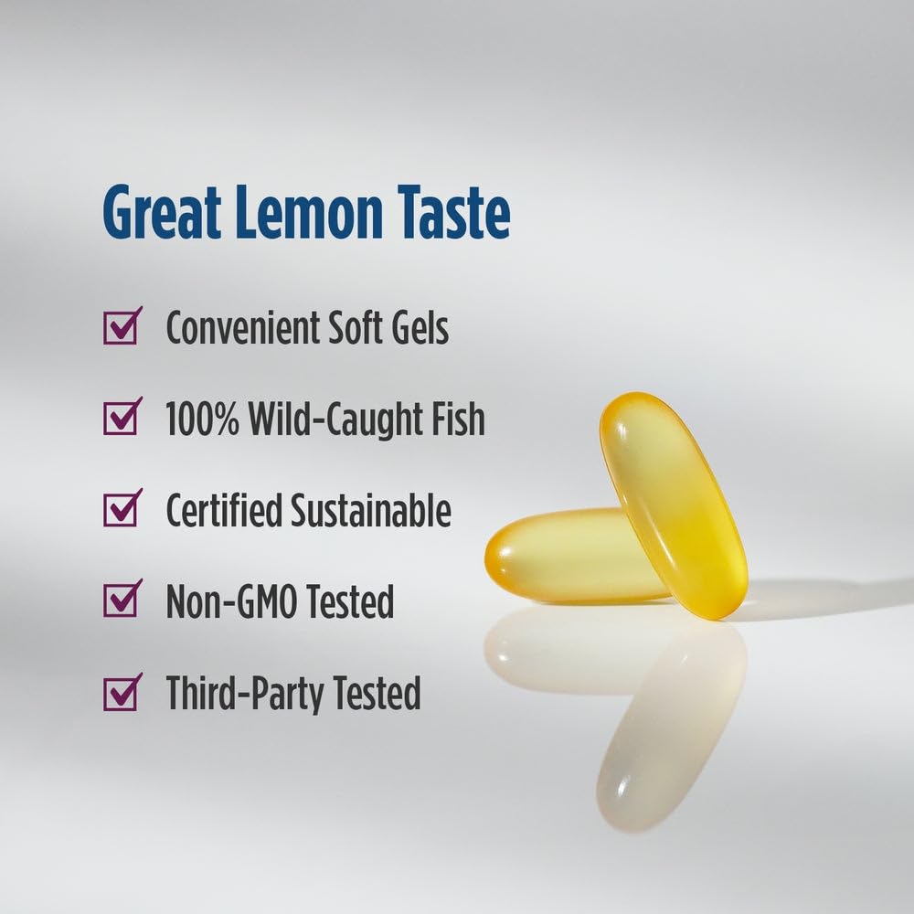 Nordic Naturals Complete Omega-D3 lemon ingredients diagram shows EPA DHA GLA D3